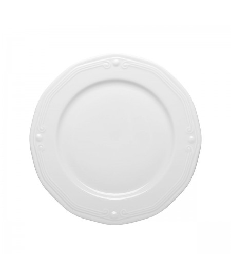 ESTIA ΠΙΑΤΟ ΡΗΧΟ ATHÉNÉE ΠΟΡΣΕΛΑΝΙΝΟ ΑΝΑΓΛΥΦΟ 27cm WHITE, set 6 tem