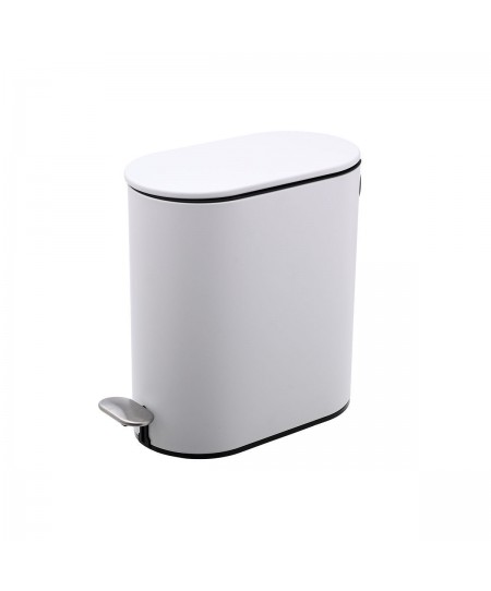  ΧΑΡΤΟΔΟΧΕΙΟ ΜΠΑΝΙΟΥ SOFT CLOSE SLIM OVAL 5lt ΜΑΤ ΛΕΥΚΟ 02-14575