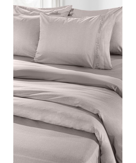 Σεντόνι "Easy Iron" με λάστιχο Color Plus Melanze 160x200