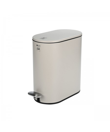 ESTIA ΧΑΡΤΟΔΟΧΕΙΟ ΜΠΑΝΙΟΥ SOFT CLOSE SLIM 5lt ΜΑΤ TAUPE 02-19129