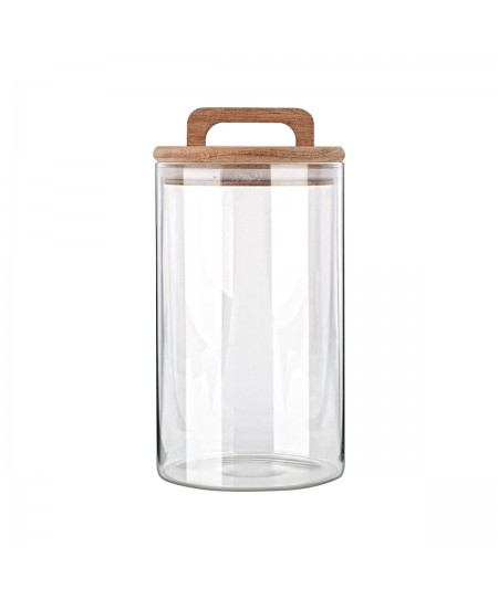 ESTIA ΔΟΧΕΙΟ ΑΠΟΘΗΚΕΥΣΗΣ ACACIA ΓΥΑΛΙΝΟ 1000ml 10x10x19cm 01-17484