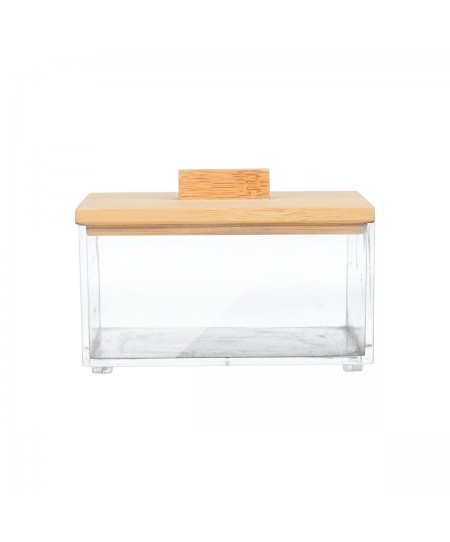 ESTIA ΚΟΥΤΙ ΑΠΟΘΗΚΕΥΣΗΣ & ΟΡΓΑΝΩΣΗΣ BAMBOO ESSENTIALS ΤΕΤΡΑΓΩΝΟ  9x9x6cm ΜΕ ΚΑΠΑΚΙ