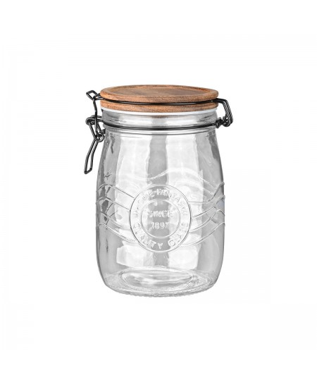 ESTIA ΔΟΧΕΙΟ ΑΠΟΘΗΚΕΥΣΗΣ ACACIA ΓΥΑΛΙΝΟ 1000ml ΜΕ ΚΛΙΠ ΚΑΠΑΚΙ 01-23904