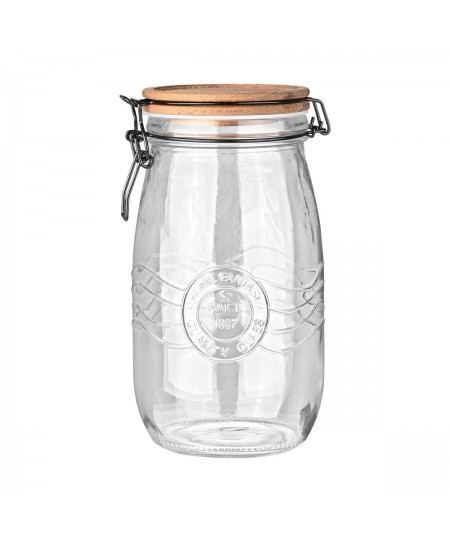 ESTIA ΔΟΧΕΙΟ ΑΠΟΘΗΚΕΥΣΗΣ ACACIA ΓΥΑΛΙΝΟ 2000ml ΜΕ ΚΛΙΠ ΚΑΠΑΚΙ 01-23911