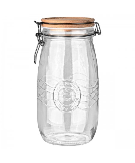 ESTIA ΔΟΧΕΙΟ ΑΠΟΘΗΚΕΥΣΗΣ ACACIA ΓΥΑΛΙΝΟ 2000ml ΜΕ ΚΛΙΠ ΚΑΠΑΚΙ 01-23928