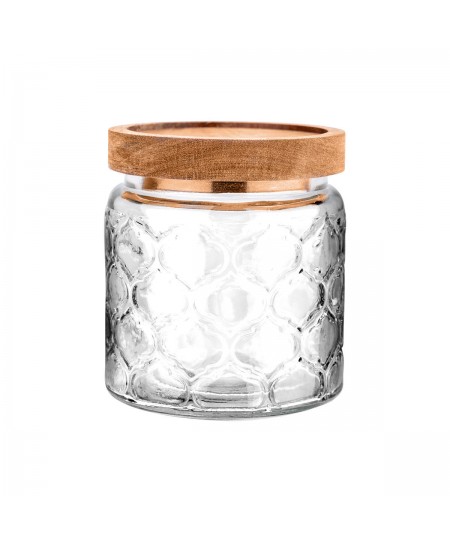 ESTIA ΔΟΧΕΙΟ ΑΠΟΘΗΚΕΥΣΗΣ ACACIA ΓΥΑΛΙΝΟ 500ml 11x10cm ΑΝΑΓΛΥΦΟ