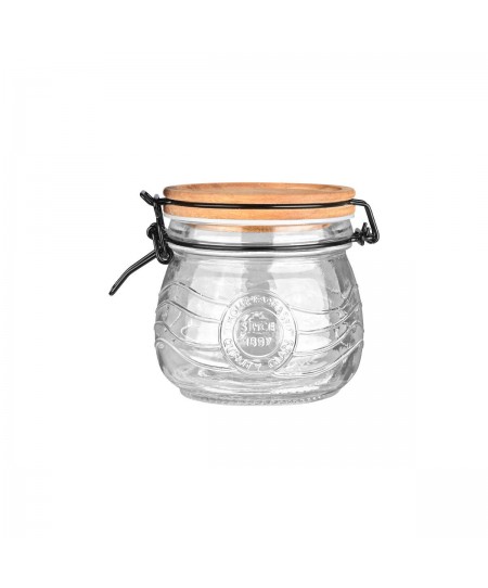 ESTIA ΔΟΧΕΙΟ ΑΠΟΘΗΚΕΥΣΗΣ ACACIA ΓΥΑΛΙΝΟ 500ml ΜΕ ΚΛΙΠ ΚΑΠΑΚΙ 01-23881