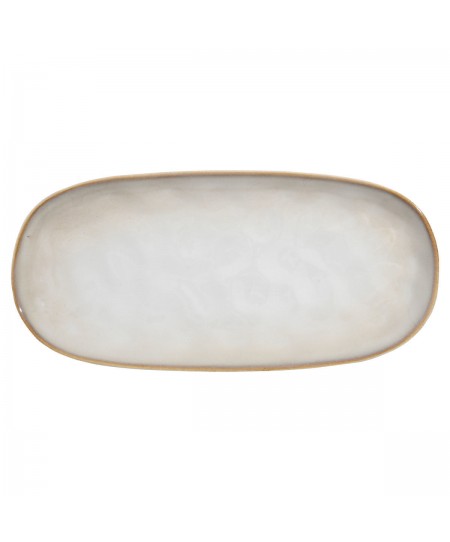 ESTIA ΠΙΑΤΕΛΑ ΟΒΑΛ VIGNETTE STONEWARE 31cm IVORY