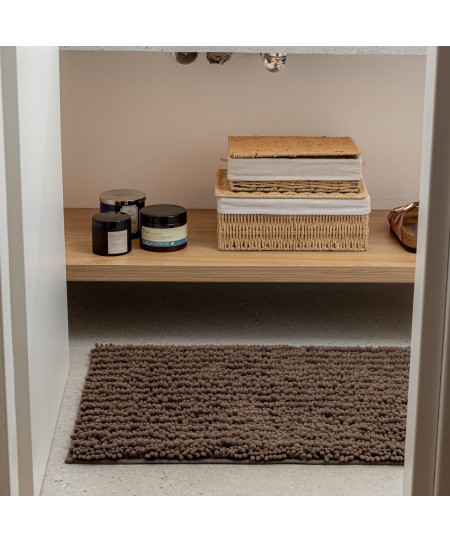 ESTIA ΤΑΠΕΤΟ ΜΠΑΝΙΟΥ SHAGGY 80x50cm ΠΟΛΥΕΣΤΕΡΑ ΚΑΦΕ