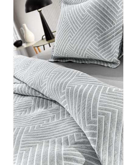 Κουβέρτα Lupo Grey - White 245x260