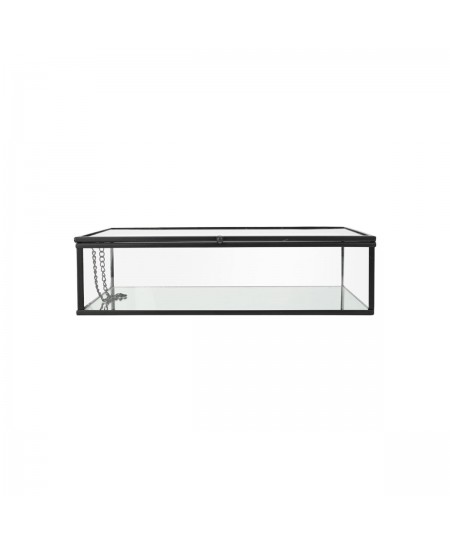 ESTIA ΚΟΥΤΙ ΟΡΓΑΝΩΣΗΣ ΓΥΑΛΙΝΟ ΜΕ ΚΑΘΡΕΠΤΗ & ΜΑΥΡΟ ΜΕΤΑΛΛΙΚΟ ΠΛΑΙΣΙΟ 24x14x6cm