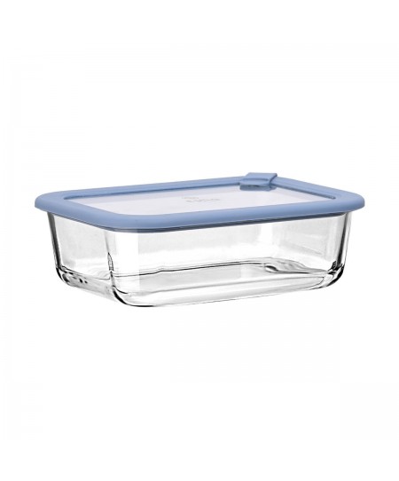 ESTIA ΦΑΓΗΤΟΔΟΧΕΙΟ COLORSEAL ΓΥΑΛΙΝΟ 1050ml 21.6x16.5x7.4cm ΜΕ ΚΑΠΑΚΙ ΣΙΛΙΚΟΝΗΣ ΜΠΛΕ