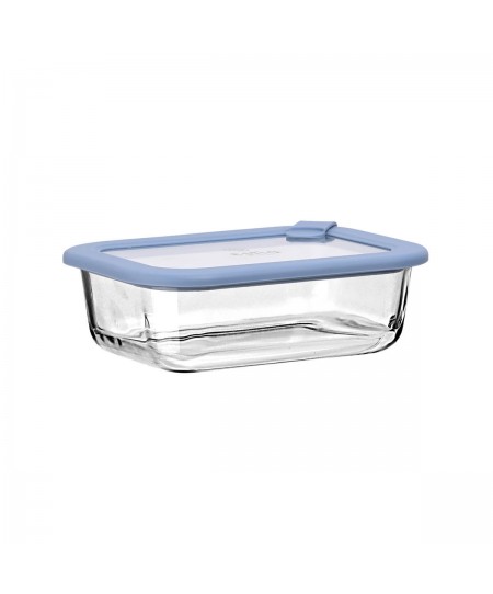 ESTIA ΦΑΓΗΤΟΔΟΧΕΙΟ COLORSEAL ΓΥΑΛΙΝΟ 640ml 18.9x14.5x6.7 ΜΕ ΚΑΠΑΚΙ ΣΙΛΙΚΟΝΗΣ ΜΠΛΕ