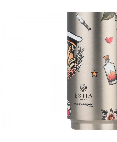 ESTIA ΘΕΡΜΟΣ TRAVEL CUP SAVE THE AEGEAN 500ml OLD SCHOOL INK