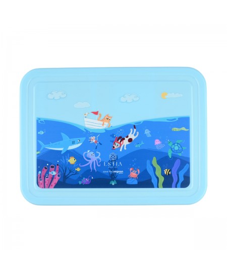 ESTIA ΠΑΙΔΙΚΟ ΦΑΓΗΤΟΔΟΧΕΙΟ SAVE THE AEGEAN 1330ml ΜΕ 5 ΘΗΚΕΣ OCEAN PLAY