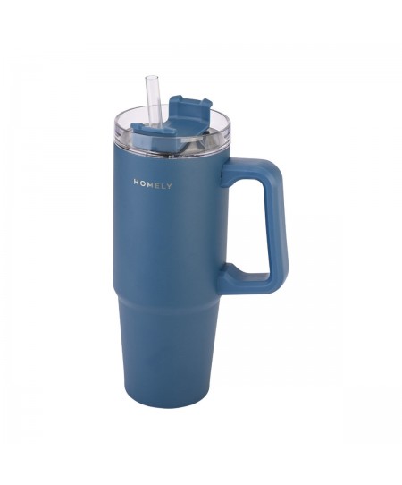 HOMELY ΘΕΡΜΟΣ STRAW TUMBLER 900ml INDIGO BLUE