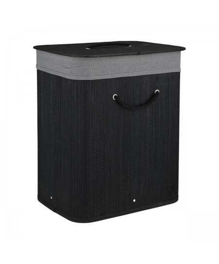 ESTIA ΚΑΛΑΘΙ ΑΠΛΥΤΩΝ BAMBOO ESSENTIALS 60LT ΠΤΥΣΣΟΜΕΝΟ ΟΡΘΟΓΩΝΙΟ ΜΑΥΡΟ ΝΕΑ ΠΛΕΞΗ