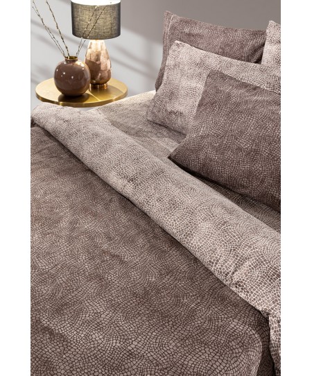 Σετ 2τμχ Παπλωματοθήκη Safari Choco 165X225