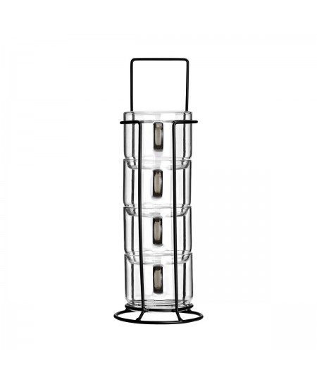 ESTIA ΚΟΥΠΕΣ ΓΥΑΛΙΝΕΣ ΜΕ ΜΕΤΑΛΛΙΚΗ ΒΑΣΗ ΣΕΤ 4x210ml