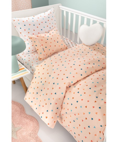 Σετ 3τμχ Βρεφικά Σεντόνια Amore Salmon 115X170