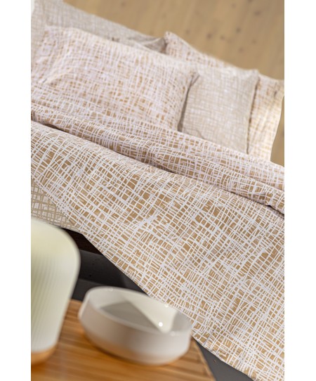 Σετ 4τμχ Σεντόνια Code Caramel με Λάστιχο 170x200+32