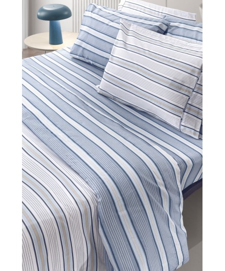 Σετ 3τμχ Σεντόνια Pinstripe Denim 180Χ265