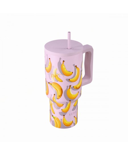 ESTIA ΘΕΡΜΟΣ STRAW TUMBLER XL SAVE THE AEGEAN 900ml BANANA MOOD