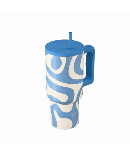 ESTIA ΘΕΡΜΟΣ STRAW TUMBLER XL SAVE THE AEGEAN 900ml OCEAN WAVES