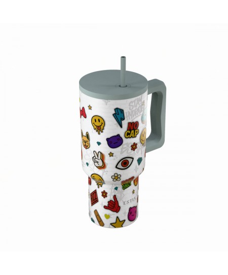 ESTIA ΘΕΡΜΟΣ STRAW TUMBLER XL SAVE THE AEGEAN 900ml URBAN VIBES