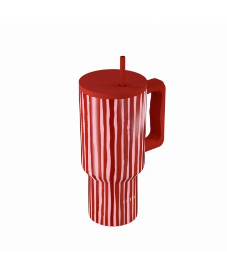 ESTIA ΘΕΡΜΟΣ STRAW TUMBLER XL SAVE THE AEGEAN 900ml VIVA STRIPE