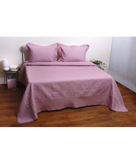Σετ κουβερλί μονό (160Χ240) OLIVIA BLUSH PINK, ANNA RISKA