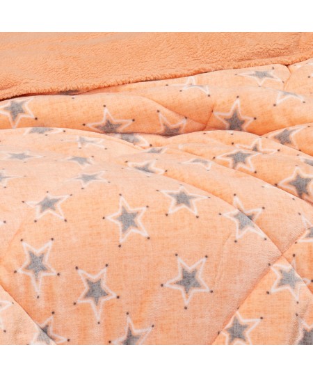 Κουβέρτα fleece κούνιας με γουνάκι (105Χ160) MINI STARS GIRL, MELINEN