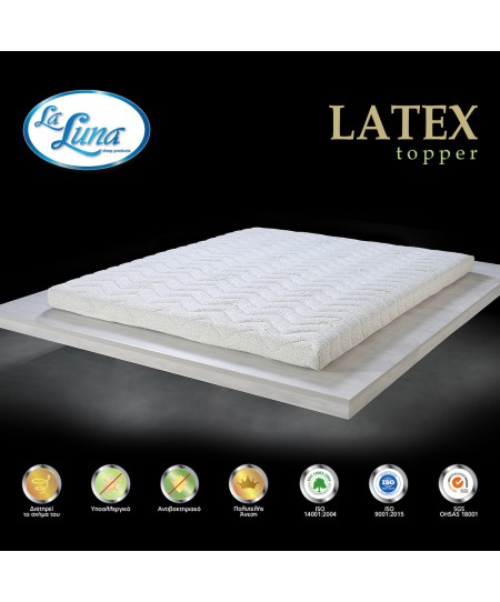 Ανώστρωμα μονό (110Χ200Χ+7) LATEX TOPPER, LA LUNA