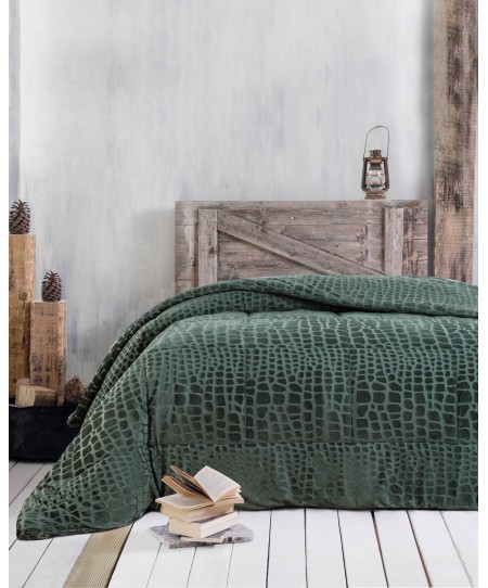 Κουβερτοπάπλωμα Υ/Δ (220Χ240) CROCO GREEN, RYTHMOS HOME 