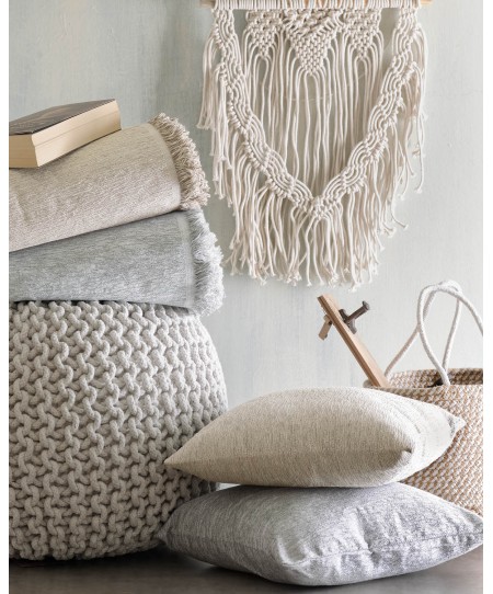 Διακοσμητική μαξιλαροθήκη (40Χ40) CARSON BEIGE, RYTHMOS HOME