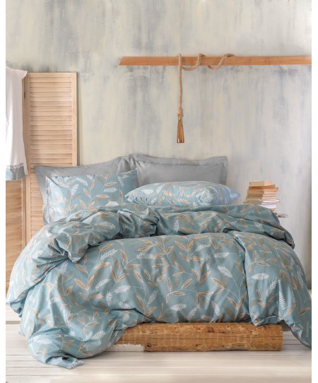 Σετ παπλωματοθήκη μονή (160Χ250) FLORINA MINT, RYTHMOS HOME