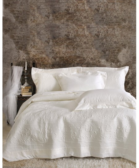 Σετ κουβερλί νυφικό (235Χ250) KRISPA ECRU, RYTHMOS HOME