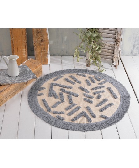 Χαλί ροτόντα (80cm) MOJAVE ΓΚΡΙ, RYTHMOS HOME