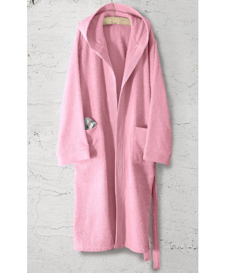 Μπουρνούζι με κουκούλα AMADEUS PINK (XL), RYTHMOS HOME