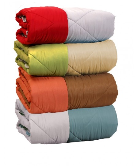 Πάπλωμα μονό δίχρωμο microfiber πετρόλ/γκρι, VIOPROS