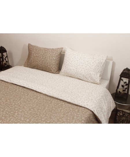Σετ σεντόνια μονά φανελένια 8630 BEIGE, VIOPROS