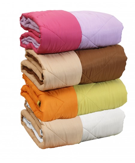 Πάπλωμα μονό δίχρωμο microfiber μπεζ/καφέ, VIOPROS