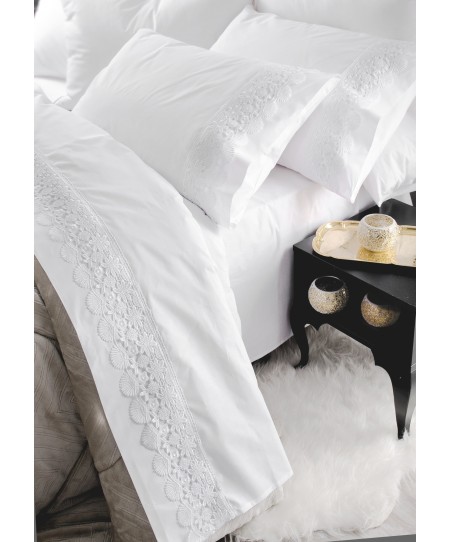 Σετ νυφικά σεντόνια Υ/Δ OLIVINE WHITE, RYTHMOS HOME