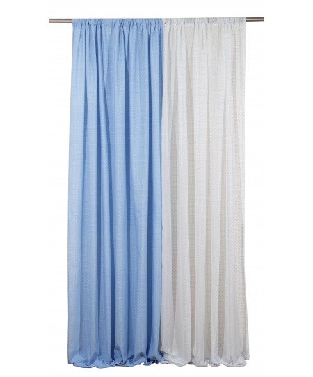 Κουρτίνα γάζα με τρέσα KONFETI WHITE (140X270), VIOPROS