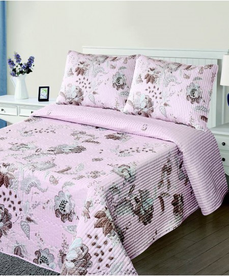 Σετ κουβερλί Υ/Δ (220Χ240) 5305 PINK, SILK FASHION