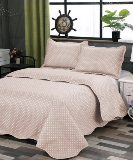 Σετ κουβερλί Υ/Δ (220Χ240) DOT BEIGE, SILK FASHION