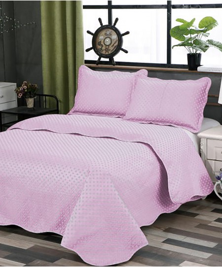 Σετ κουβερλί Υ/Δ (220Χ240) DOT PINK, SILK FASHION