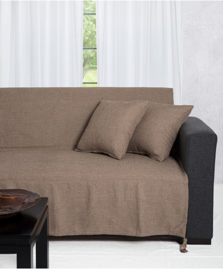 Ριχτάρι πολυθρόνας (180Χ180) 9925 DARK BEIGE, SILK FASHION