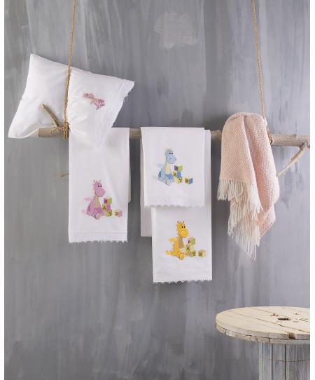 Σετ σεντόνια κούνιας (105X160) WILLY PINK, RYTHMOS HOME