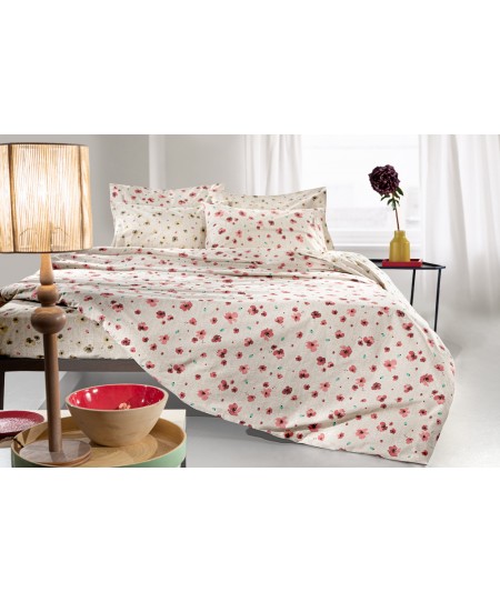 Σετ σεντόνια μονά (160X265) POETIC CORAL, GUY LAROCHE